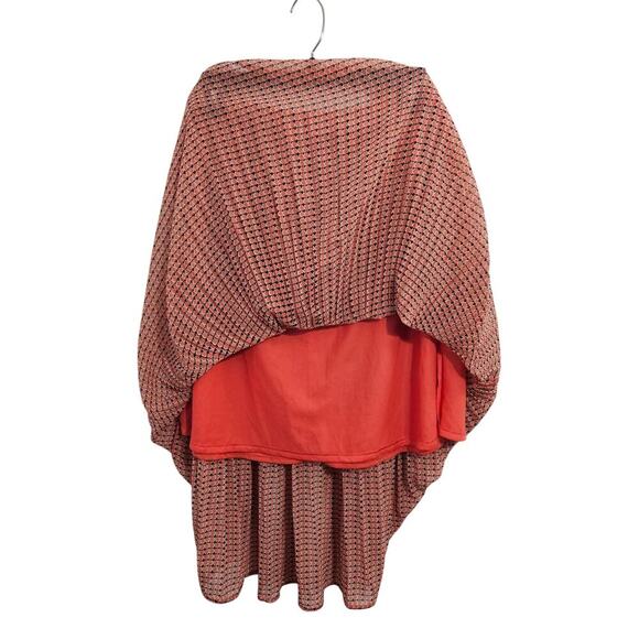 Banana Republic Orange Black Pleated Geometric Modern Midi Skirt Size Medium - Picture 4 of 7